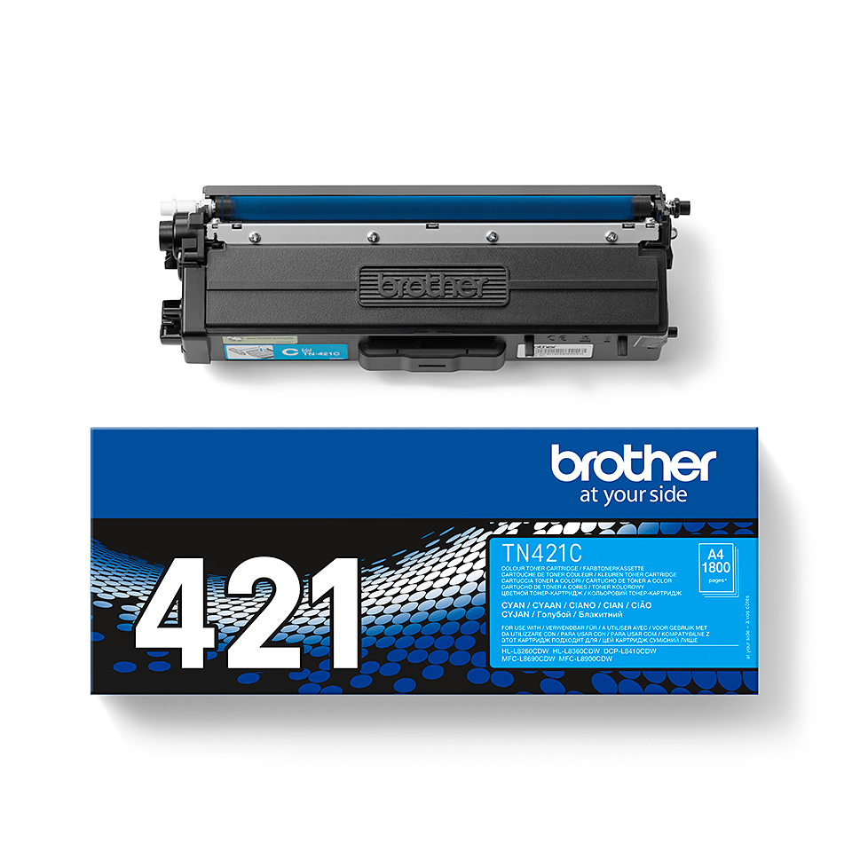 Brother TN421C: оригинальный голубой тонер-картридж. 3